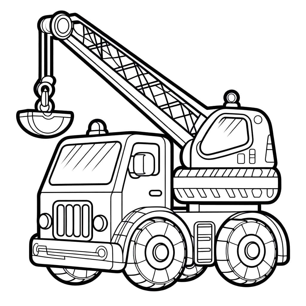 Çizim Vinç basit Boyama Sayfası