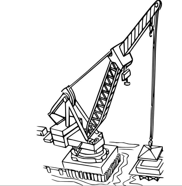 Çizim Vinç çocuklar için kolay Boyama Sayfası