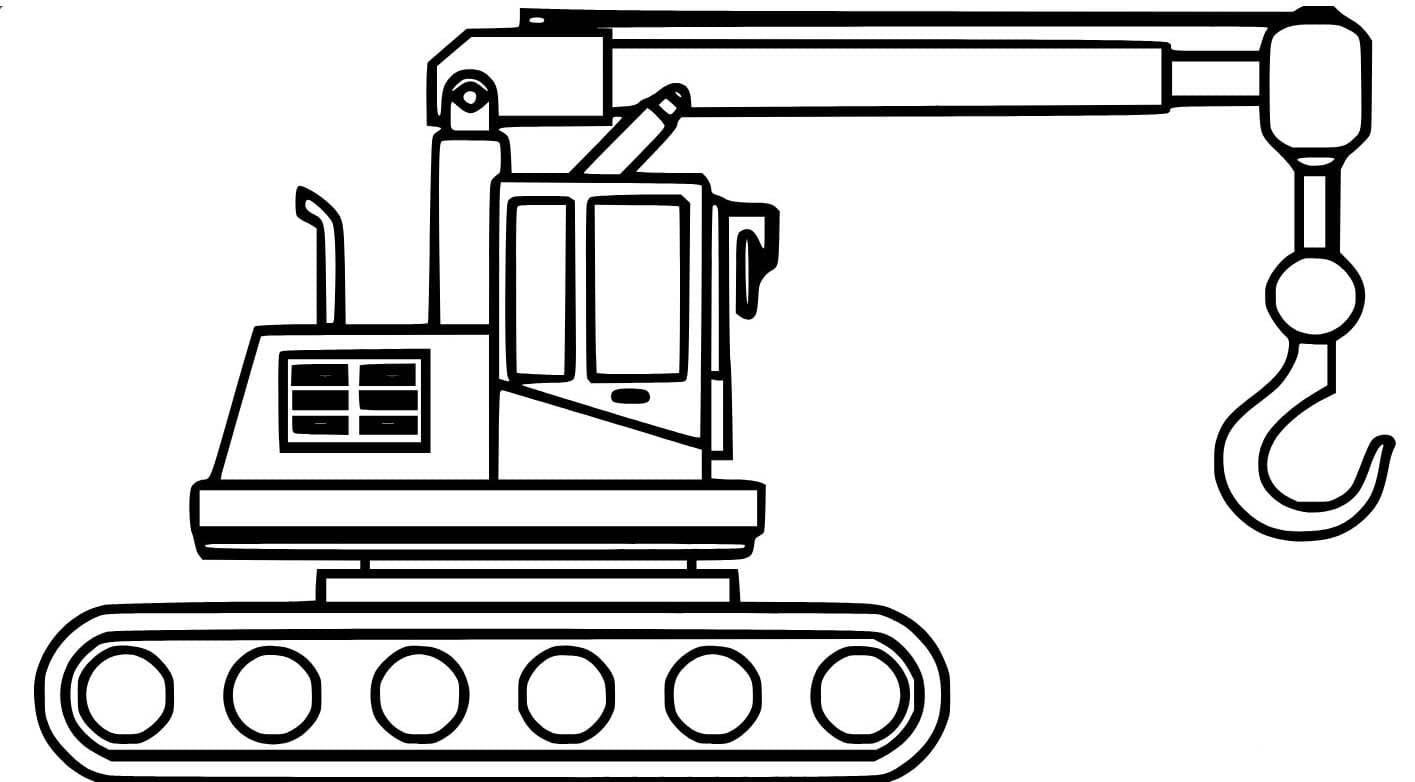 Çizim Vinç çocuklar için temel Boyama Sayfası