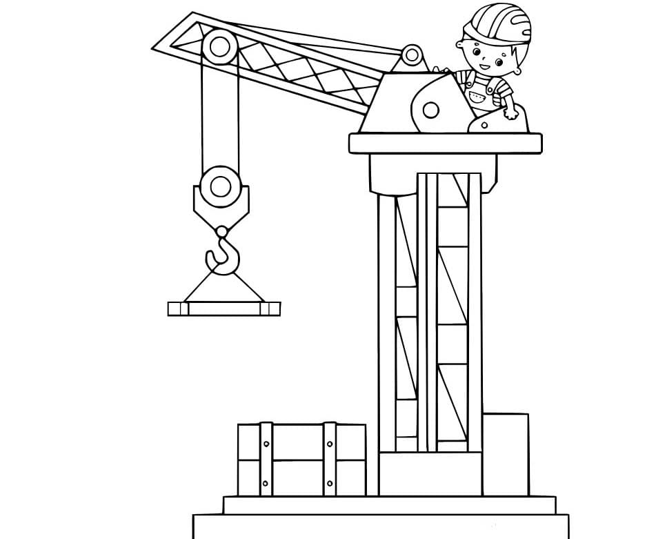 Çizim Vinç çocuklar için Boyama Sayfası