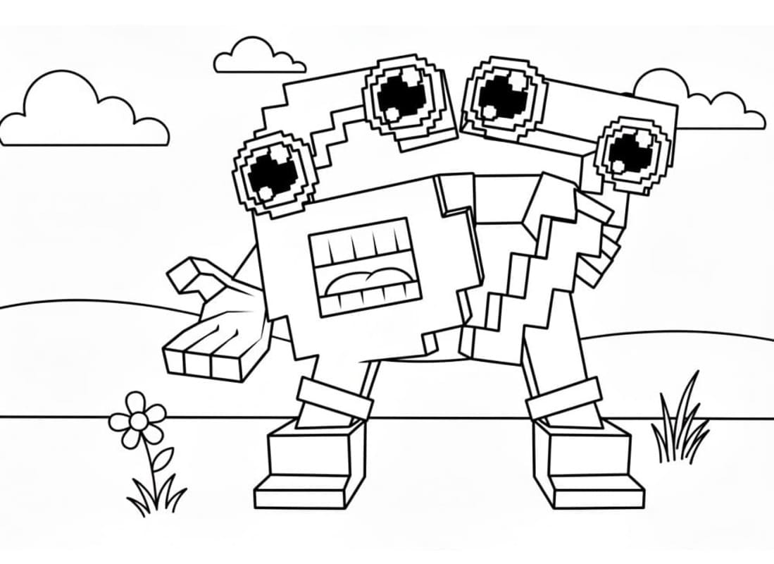 Çizmek 67 Brainrot çocuklar için basit Boyama Sayfası