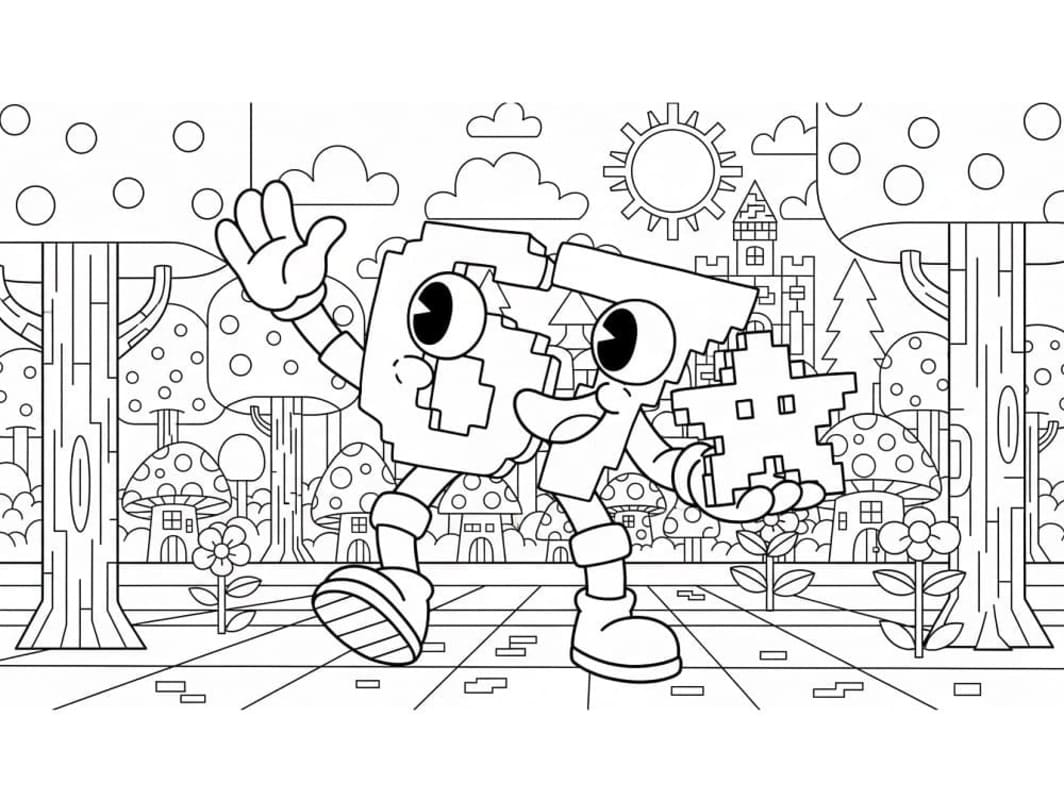 Çizmek 67 Brainrot çocuklar için kolay Boyama Sayfası