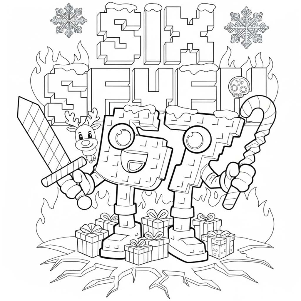 Çizmek 67 Brainrot çocuklar için ücretsiz Boyama Sayfası