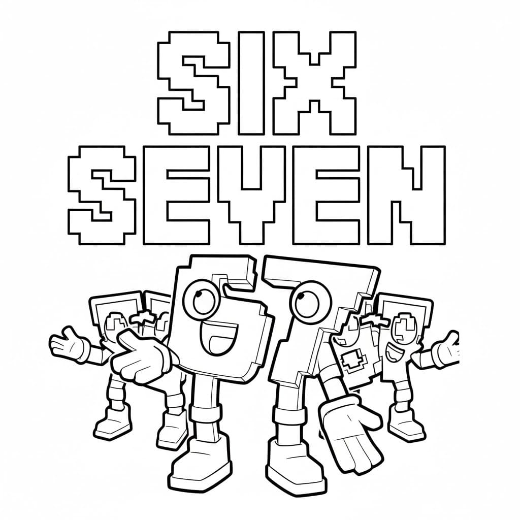 Çizmek 67 Brainrot temel Boyama Sayfası