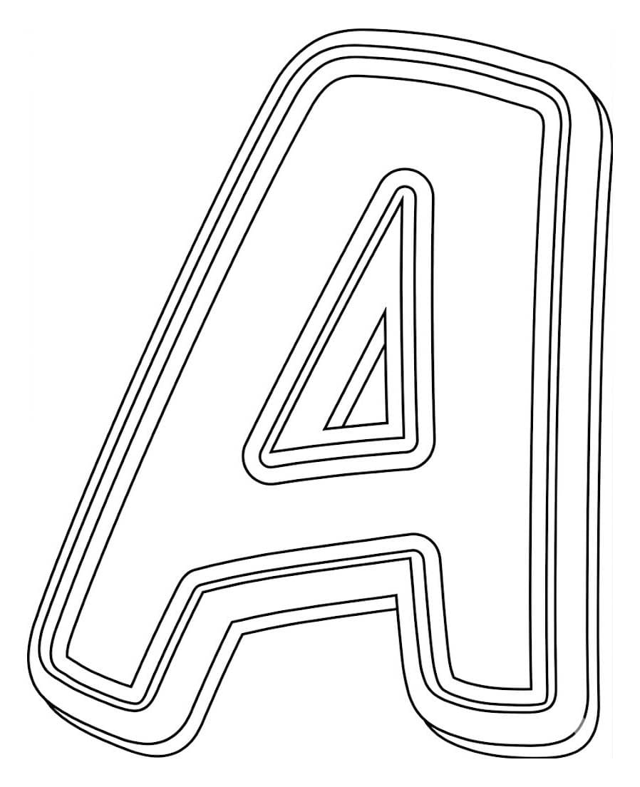 Çizmek A Harfi Kolay Boyama Sayfası