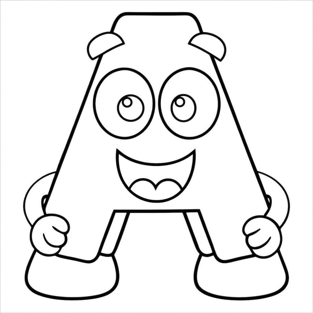 Çizmek A Harfi ücretsiz yazdırılabilir Boyama Sayfası