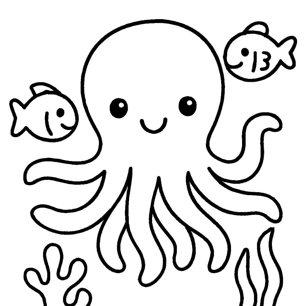 Çizmek Ahtapot 2 Boyama Sayfası