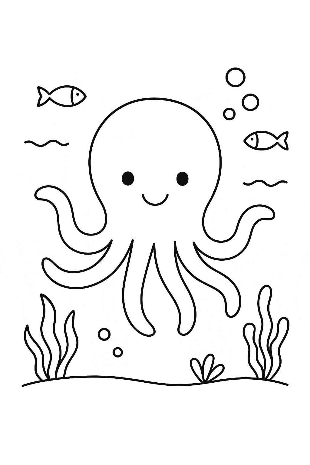 Çizmek Ahtapot 6 Boyama Sayfası