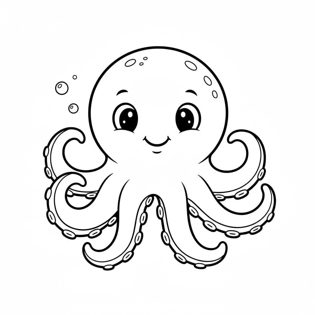 Çizmek Ahtapot 7 Boyama Sayfası