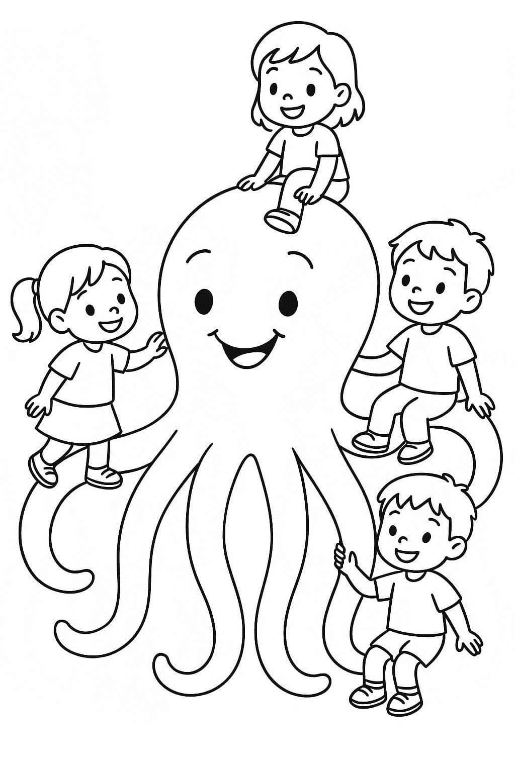 Çizmek Ahtapot çocuklar için ücretsiz Boyama Sayfası