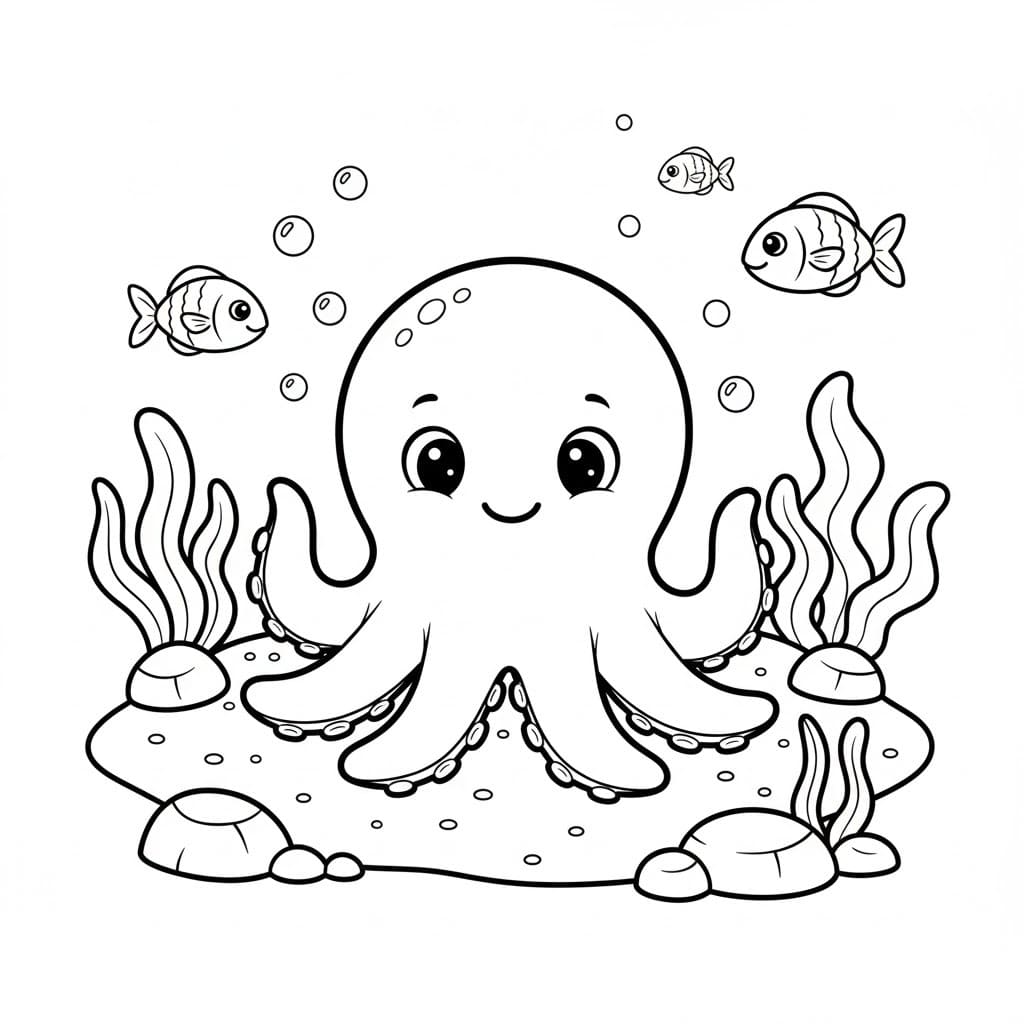 Çizmek Ahtapot yazdırılabilir Boyama Sayfası