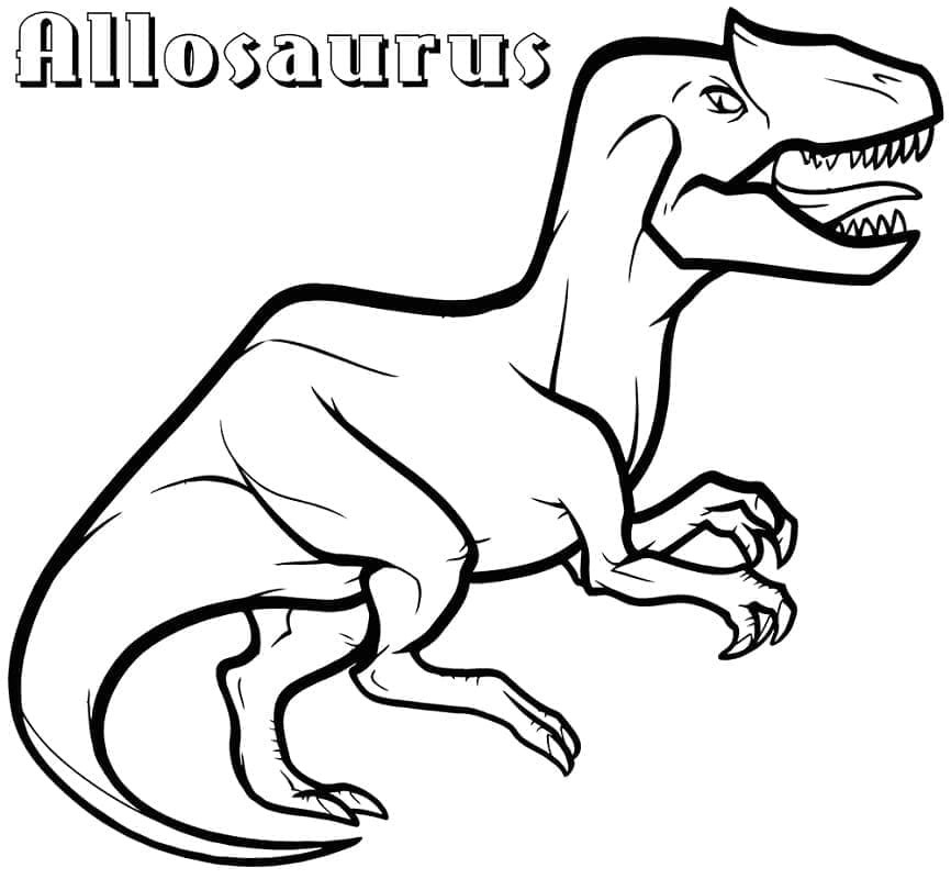 Çizmek Allosaurus basit Boyama Sayfası