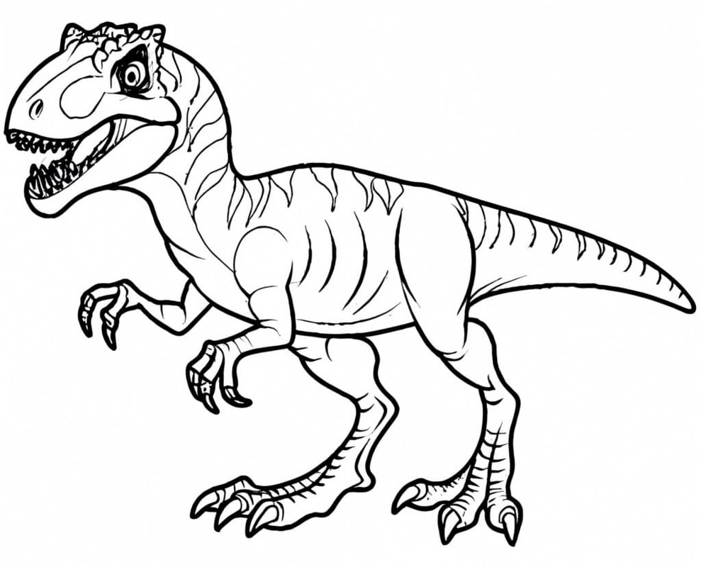 Çizmek Allosaurus kolay Boyama Sayfası