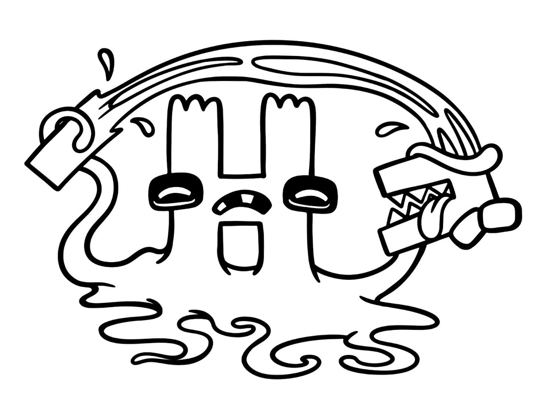 Çizmek Alphabet Lore H F Boyama Sayfası