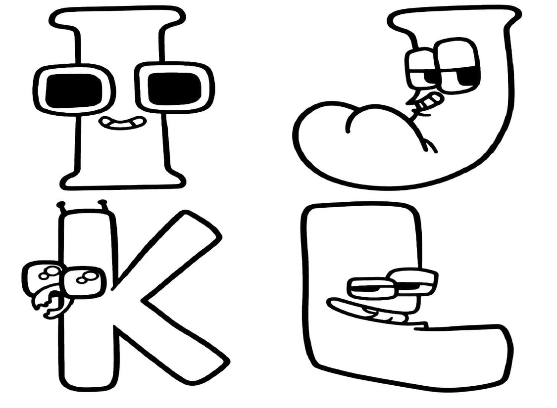 Çizmek Alphabet Lore I J K L Boyama Sayfası