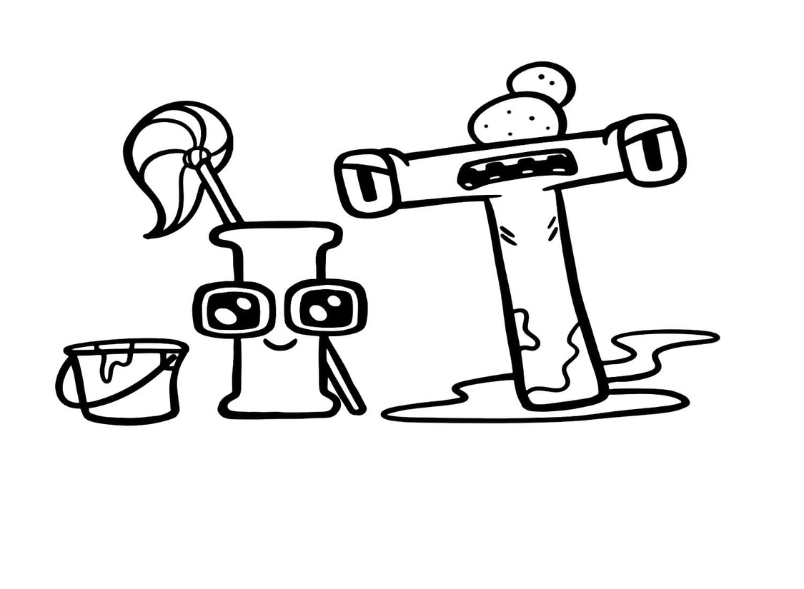 Çizmek Alphabet Lore I ve T Boyama Sayfası