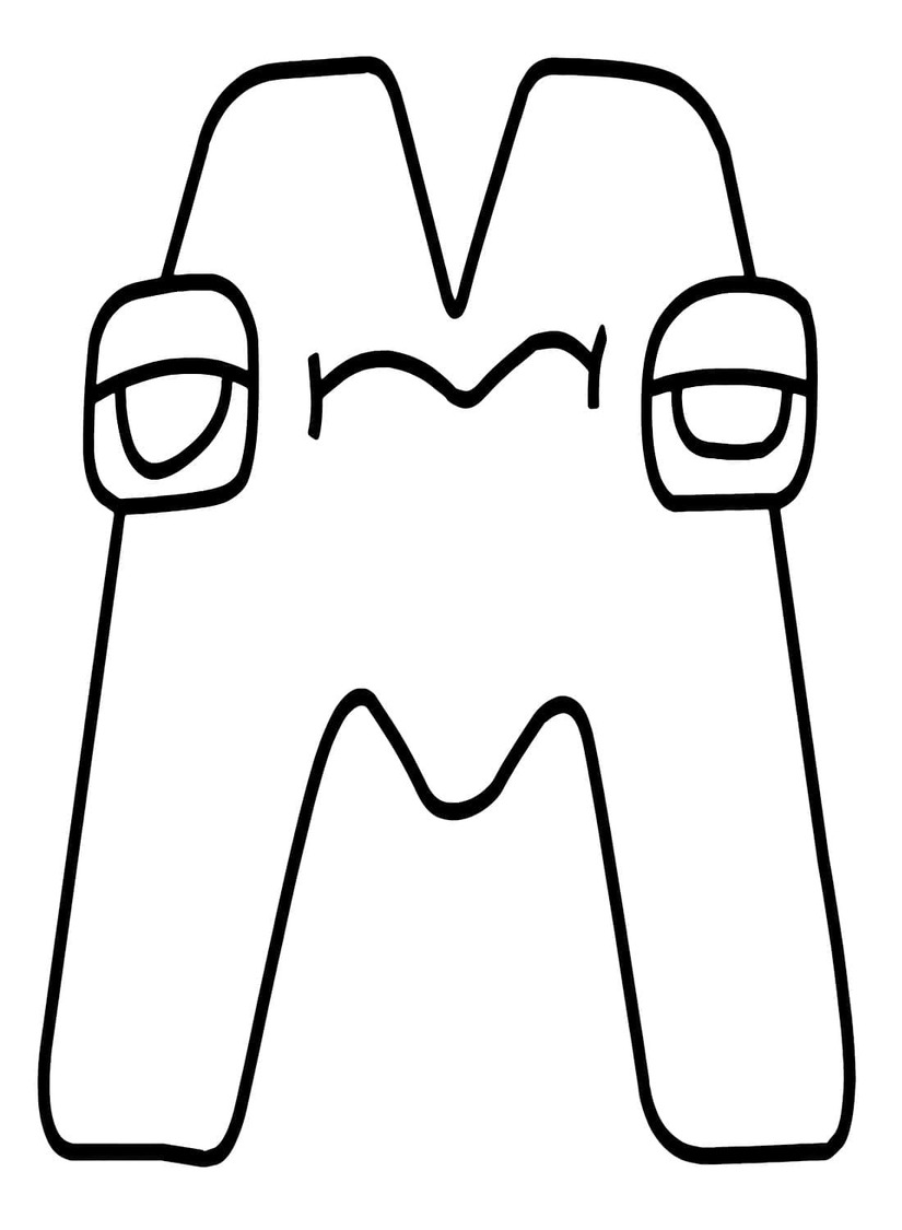 Çizmek Alphabet Lore M Boyama Sayfası