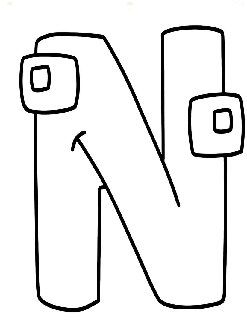 Çizmek Alphabet Lore Mektup N Boyama Sayfası