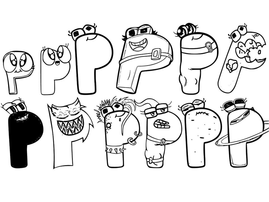 Çizmek Alphabet Lore Mektup P Boyama Sayfası