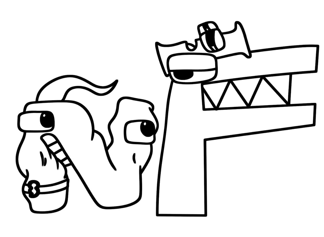 Çizmek Alphabet Lore N ve F Boyama Sayfası