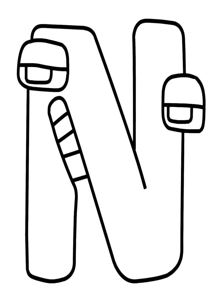 Çizmek Alphabet Lore N Boyama Sayfası