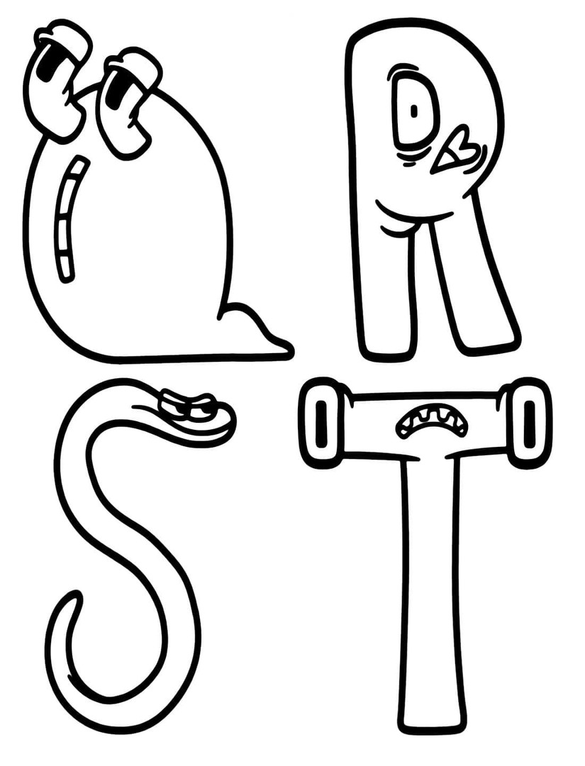 Çizmek Alphabet Lore Q R S T Boyama Sayfası