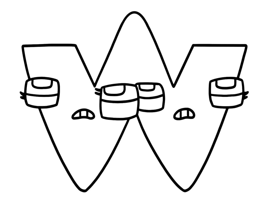 Çizmek Alphabet Lore W Boyama Sayfası