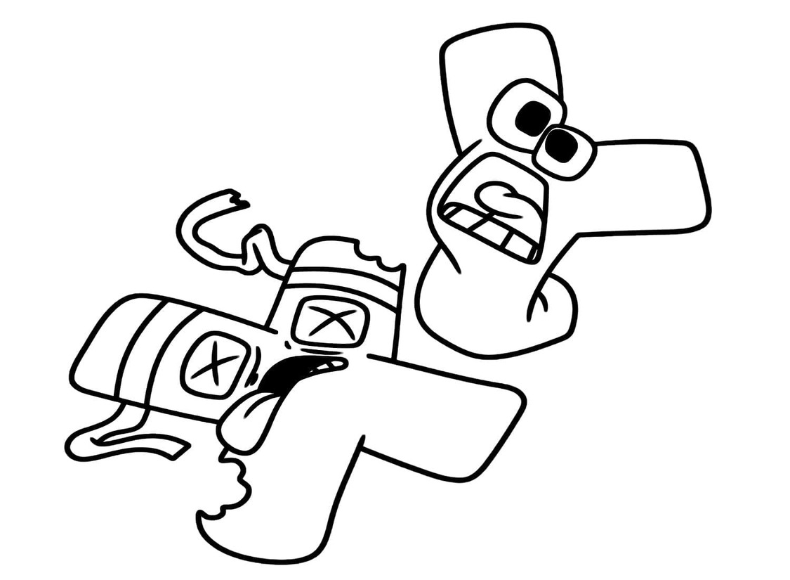 Çizmek Alphabet Lore X ve Y Boyama Sayfası