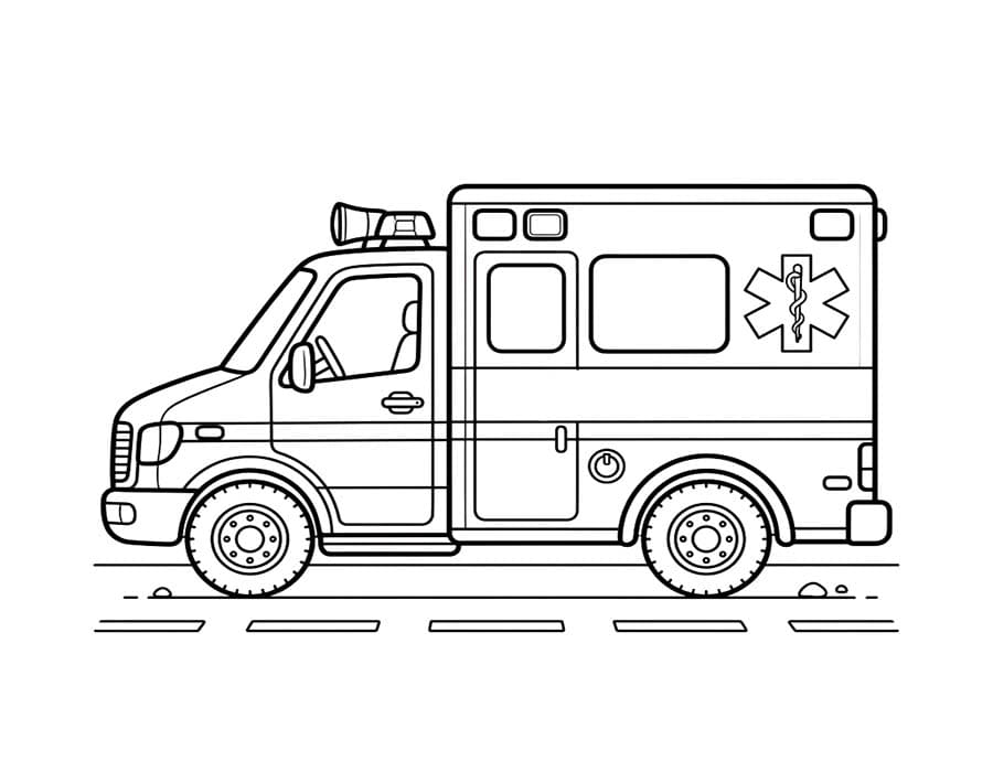 Çizmek Ambulans ücretsiz yazdırılabilir Boyama Sayfası