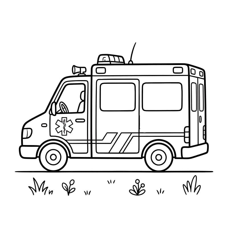 Çizmek Ambulans Boyama Sayfası