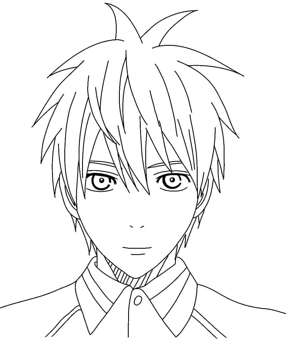 Çizmek Anime Oğlanları Temel Boyama Sayfası
