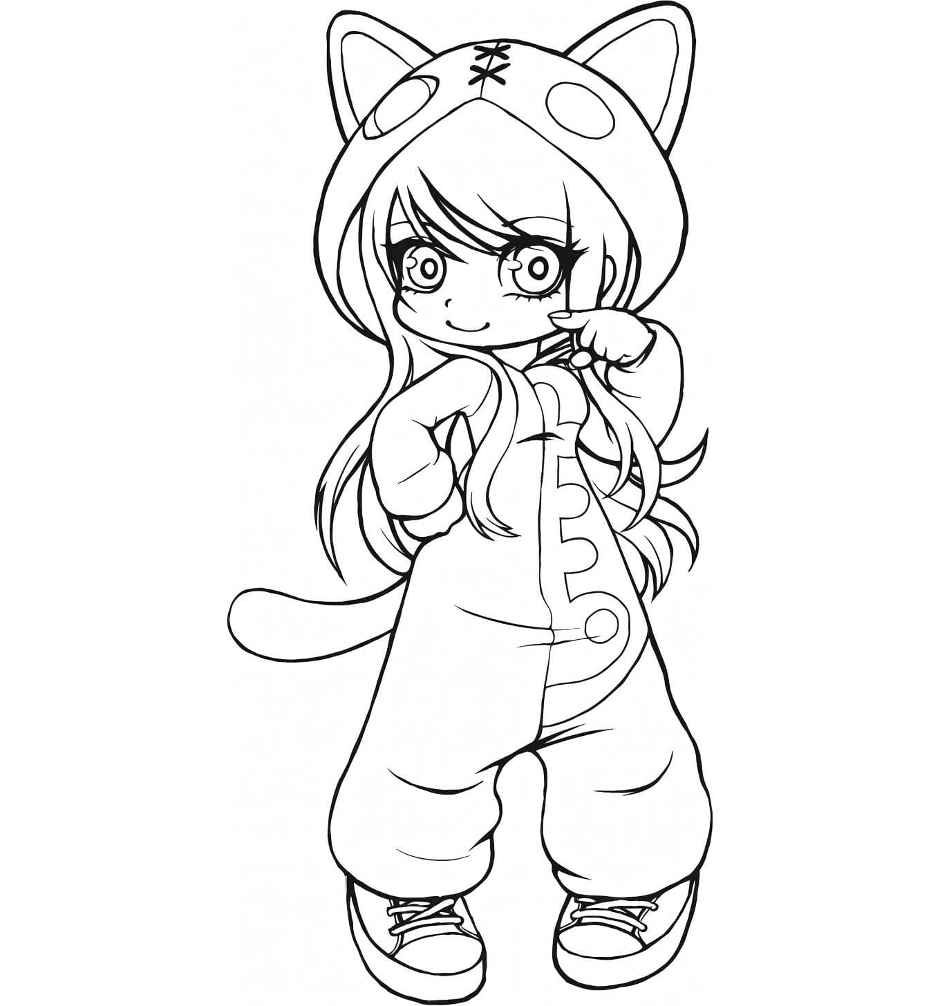 Çizmek Aphmau basit Boyama Sayfası