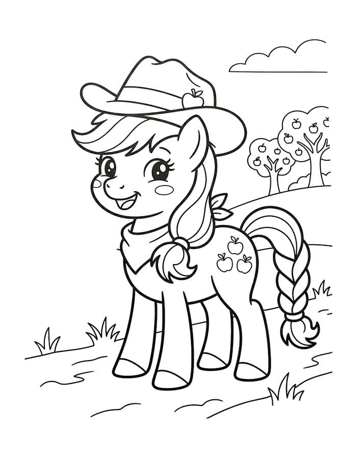 Çizmek Applejack Kolay Boyama Sayfası