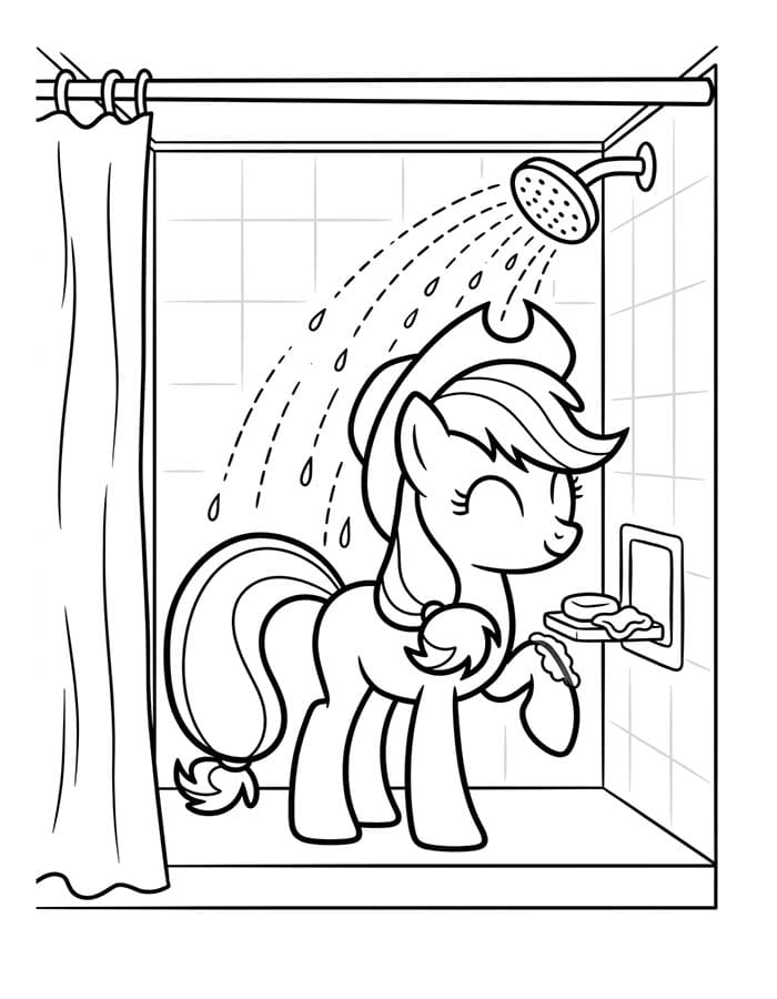 Çizmek Applejack Temel Boyama Sayfası