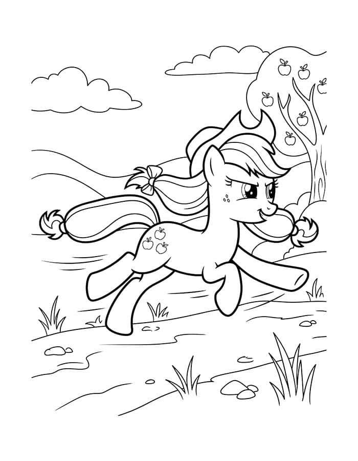 Çizmek Applejack yazdırılabilir Boyama Sayfası