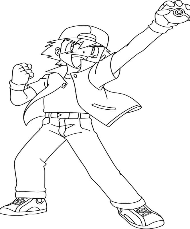 Çizmek Ash Ketchum Boyama Sayfası