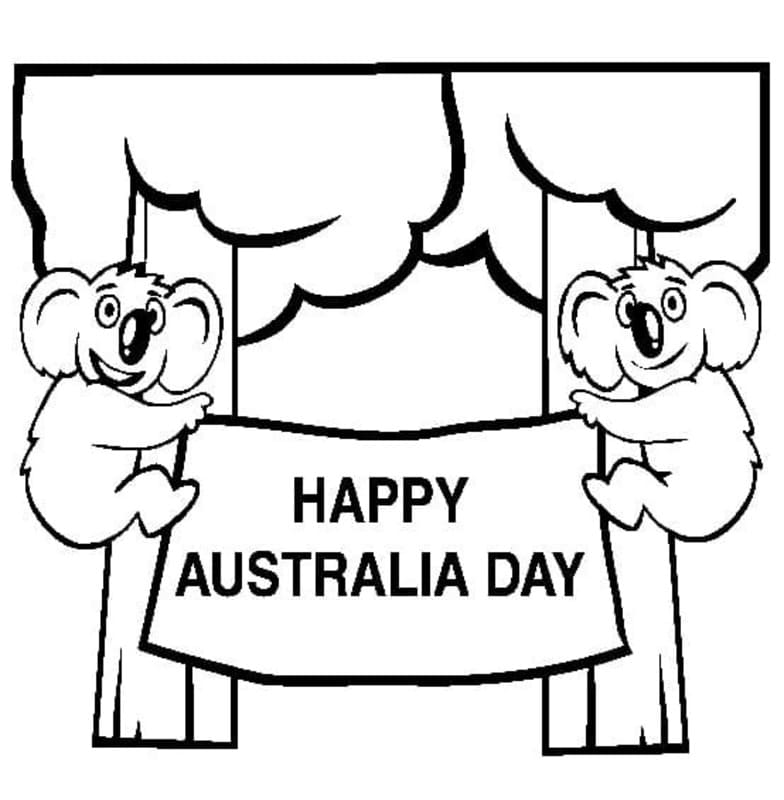 Çizmek Avustralya basit Boyama Sayfası
