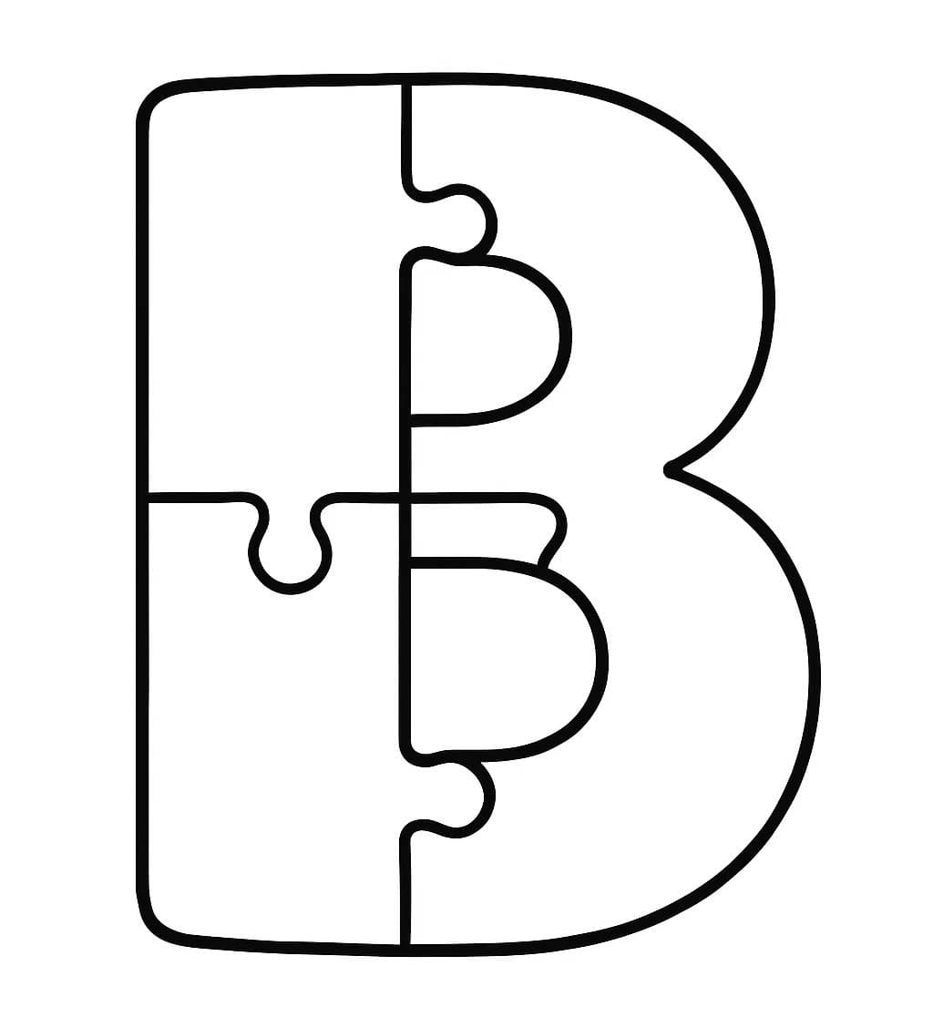 Çizmek B Harfi Kolay Boyama Sayfası