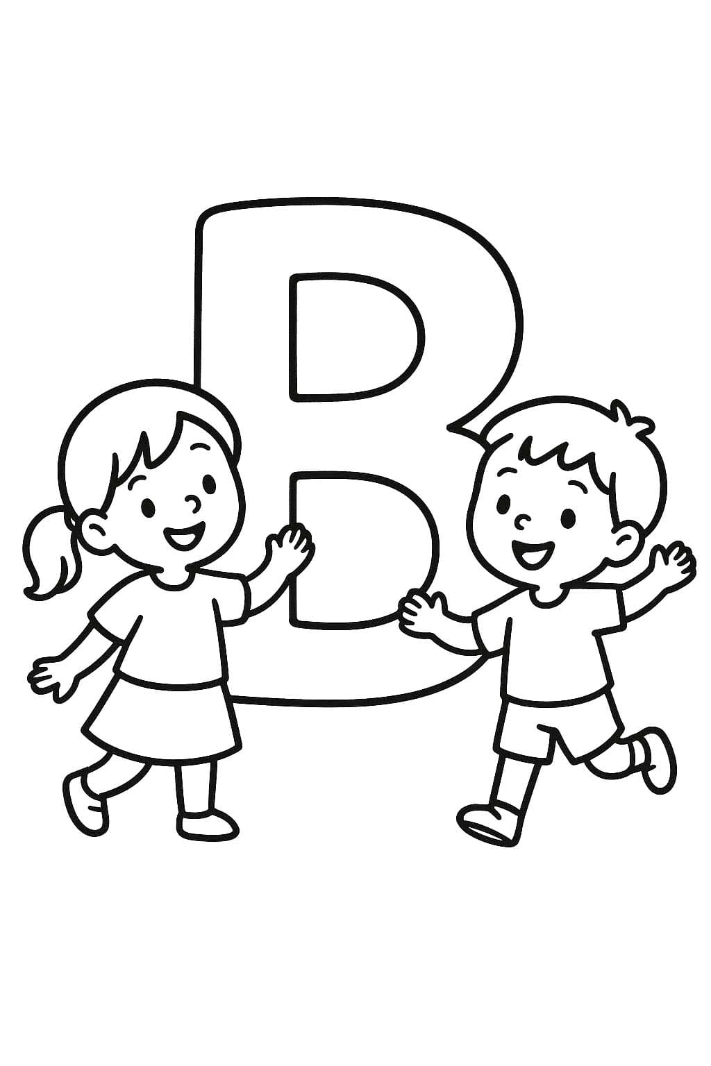 Çizmek B Harfi Yazdırılabilir Boyama Sayfası