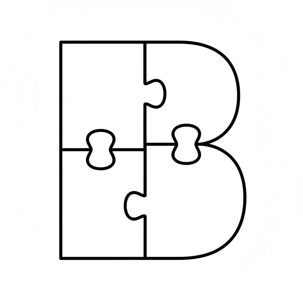 Çizmek B Harfi basit Boyama Sayfası