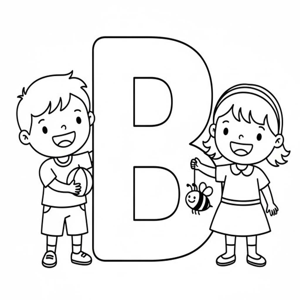 Çizmek B Harfi çocuklar için Boyama Sayfası
