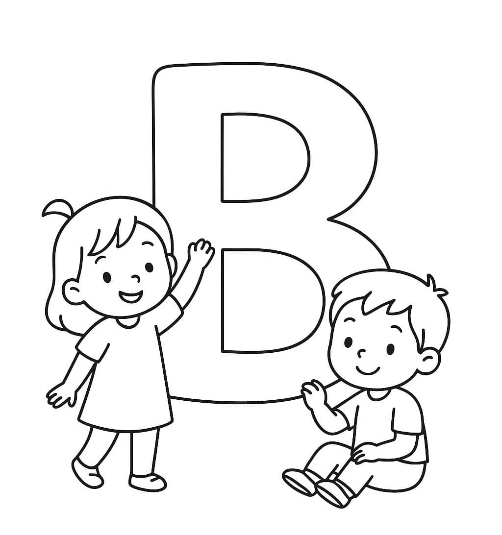 Çizmek B Harfi çocuklar Boyama Sayfası