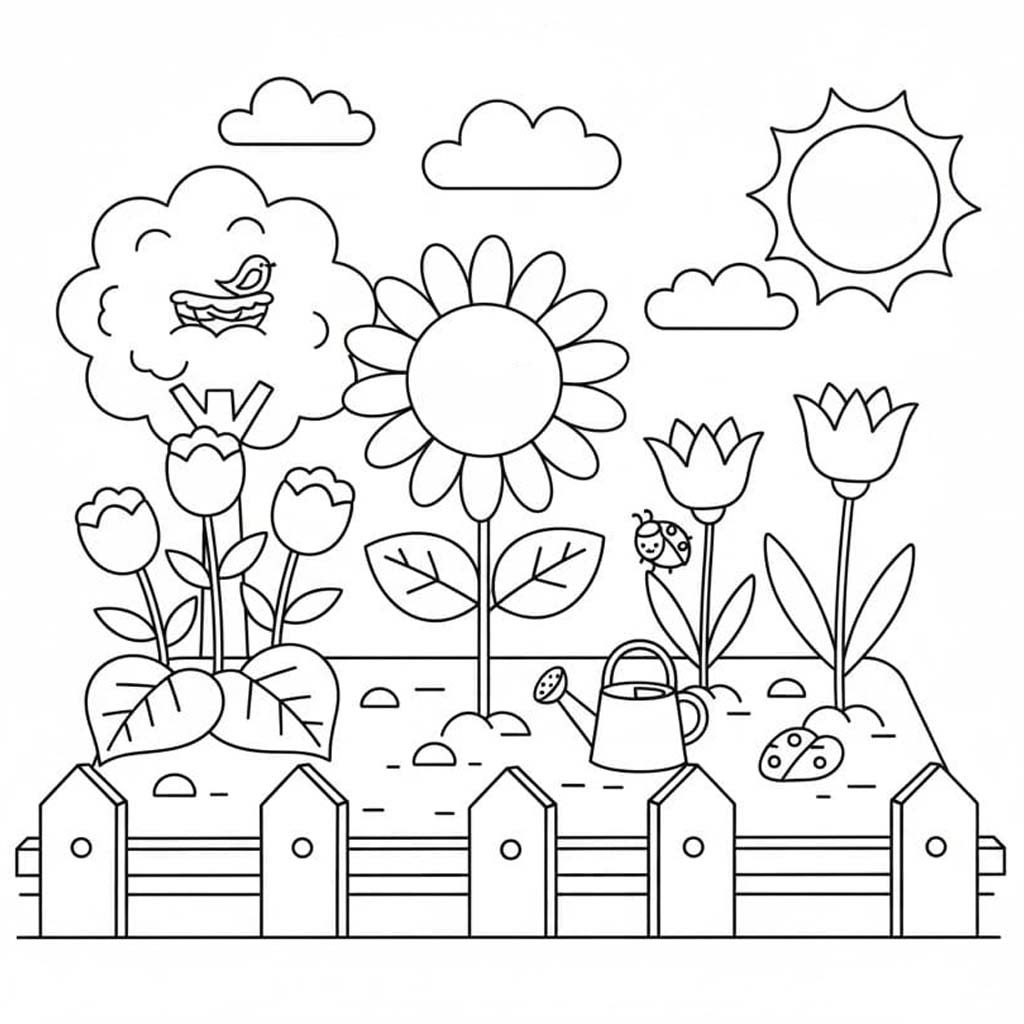Çizmek Bahçe Ücretsiz Boyama Sayfası