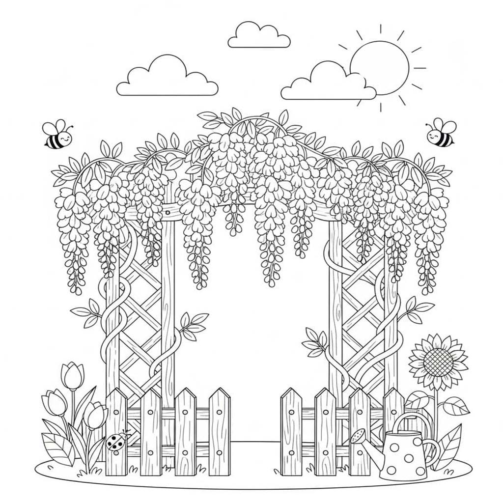 Çizmek Bahçe basit Boyama Sayfası