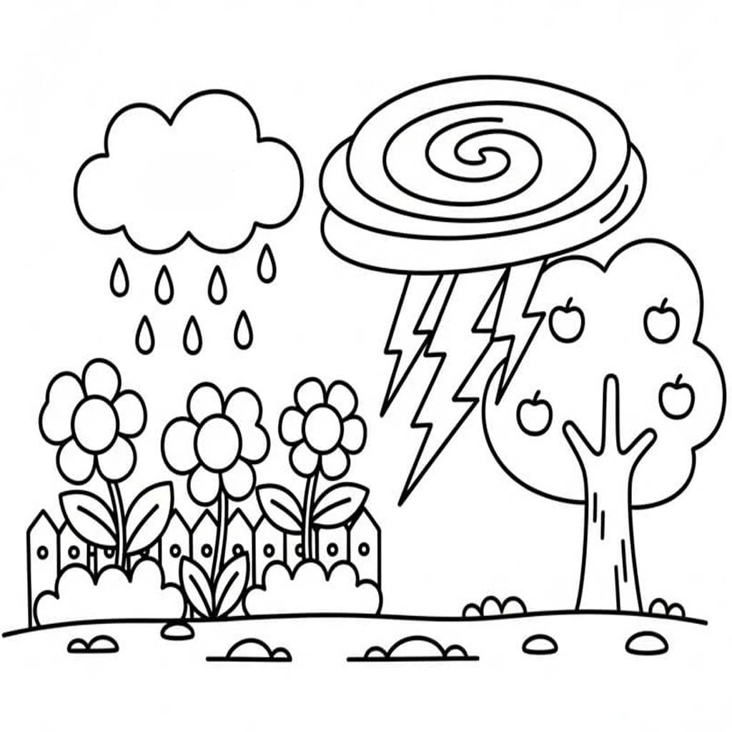 Çizmek Bahçe çocuklar için basit Boyama Sayfası