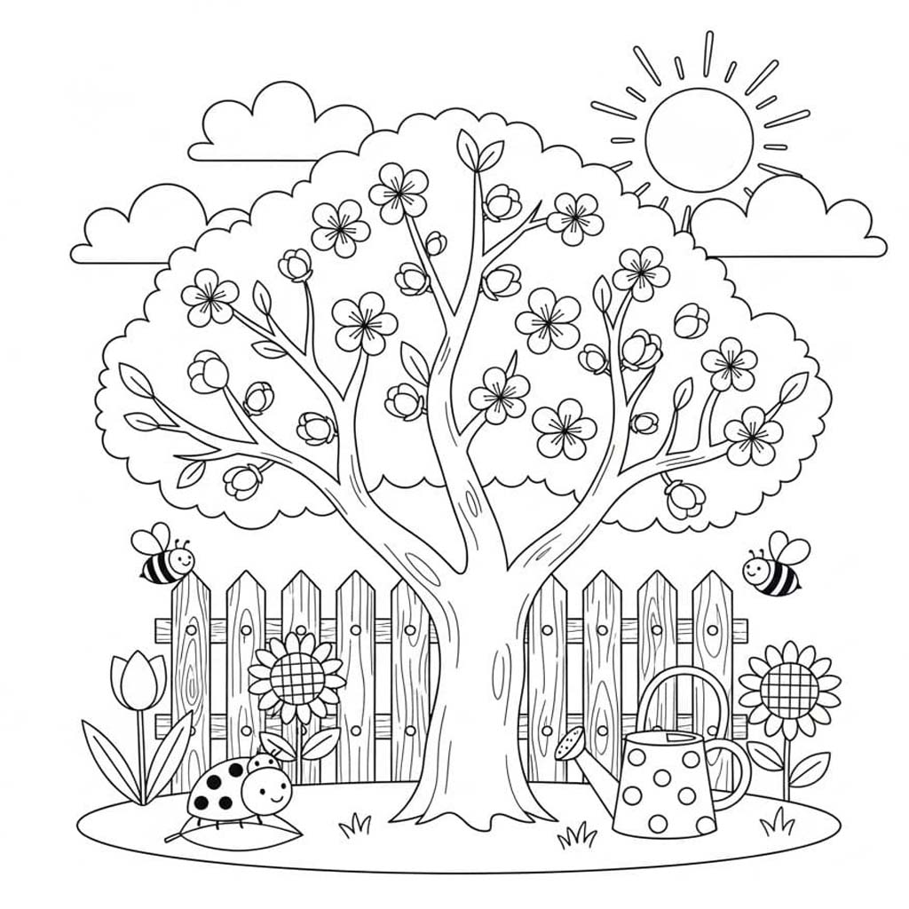Çizmek Bahçe çocuklar için temel Boyama Sayfası