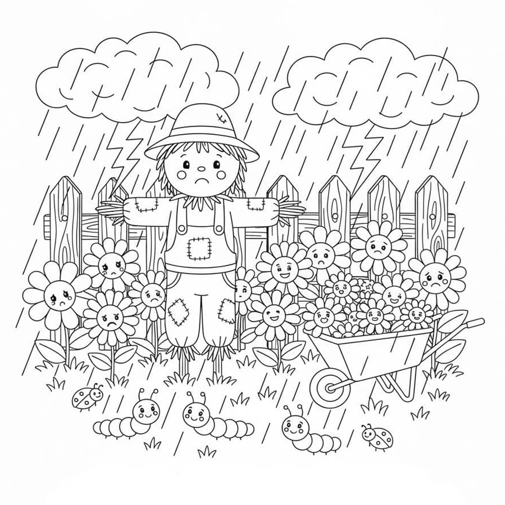 Çizmek Bahçe kolay Boyama Sayfası