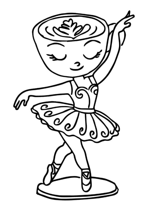 Çizmek Ballerina Cappuccina çocuklar için basit Boyama Sayfası
