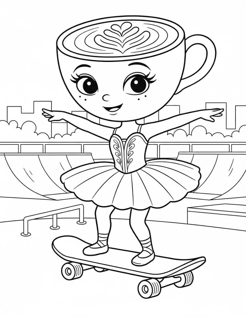 Çizmek Ballerina Cappuccina çocuklar için ücretsiz Boyama Sayfası