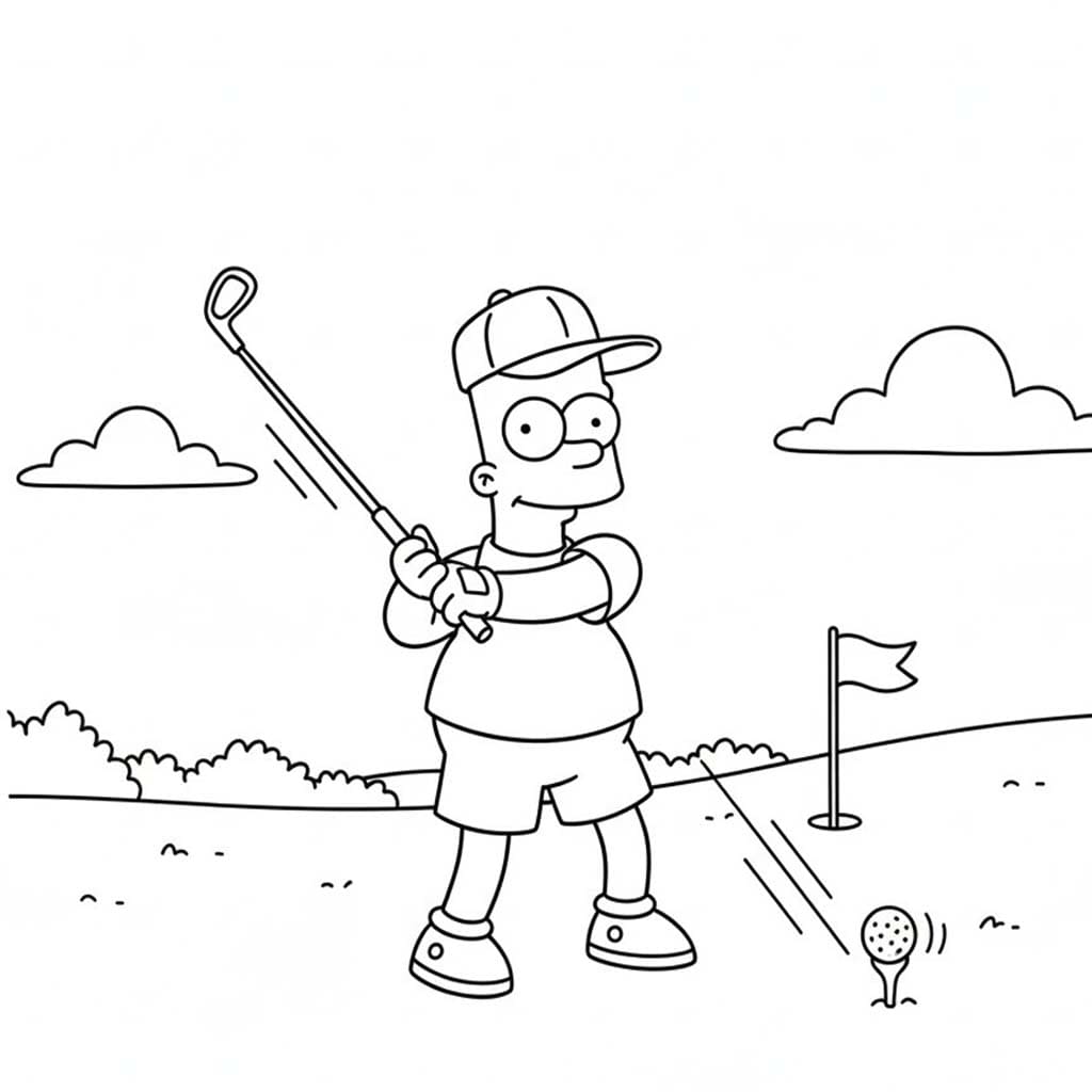 Çizmek Bart Simpson Basit Boyama Sayfası